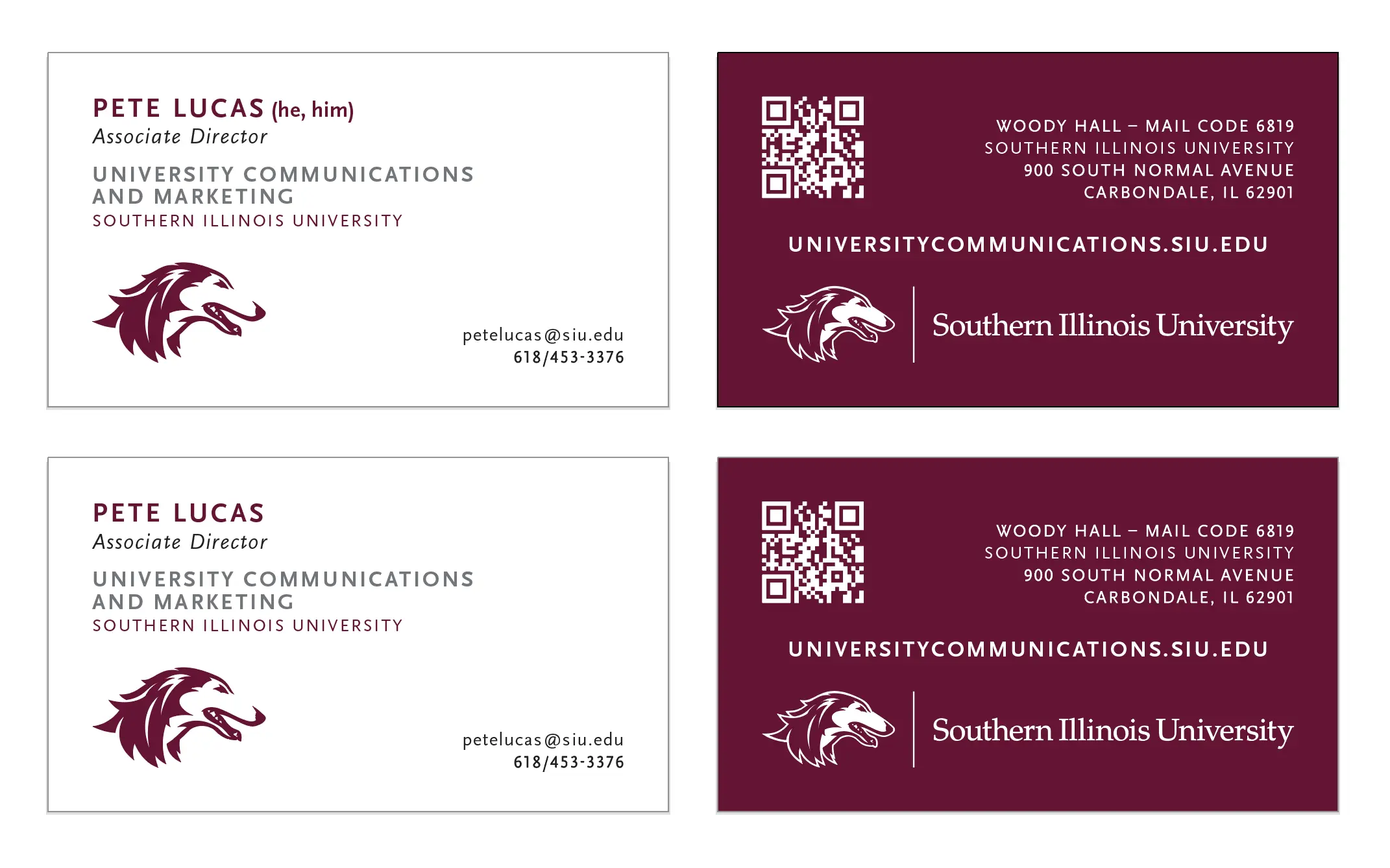 SIU business card examples